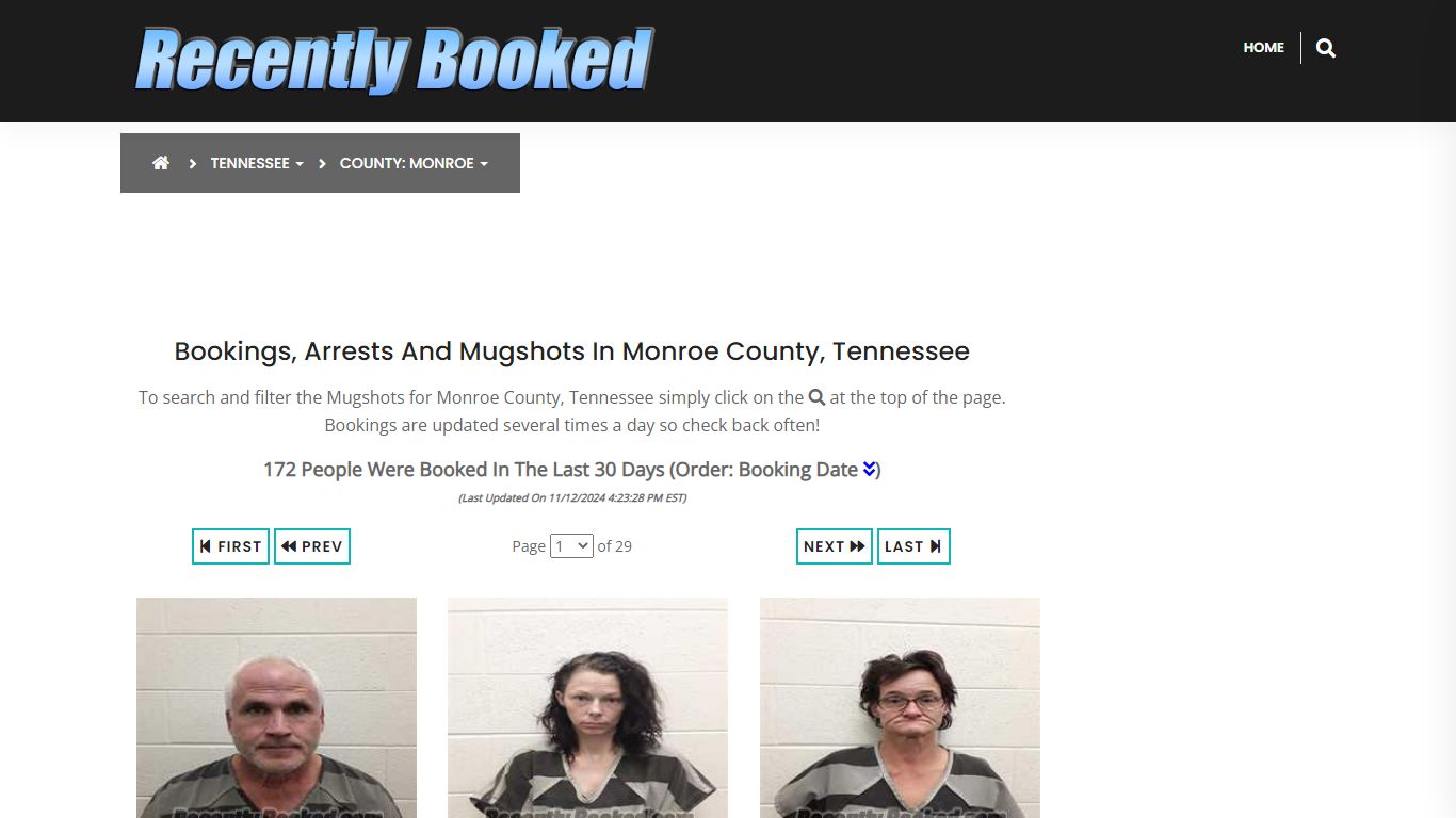 Bookings, Arrests and Mugshots in Monroe County, Tennessee