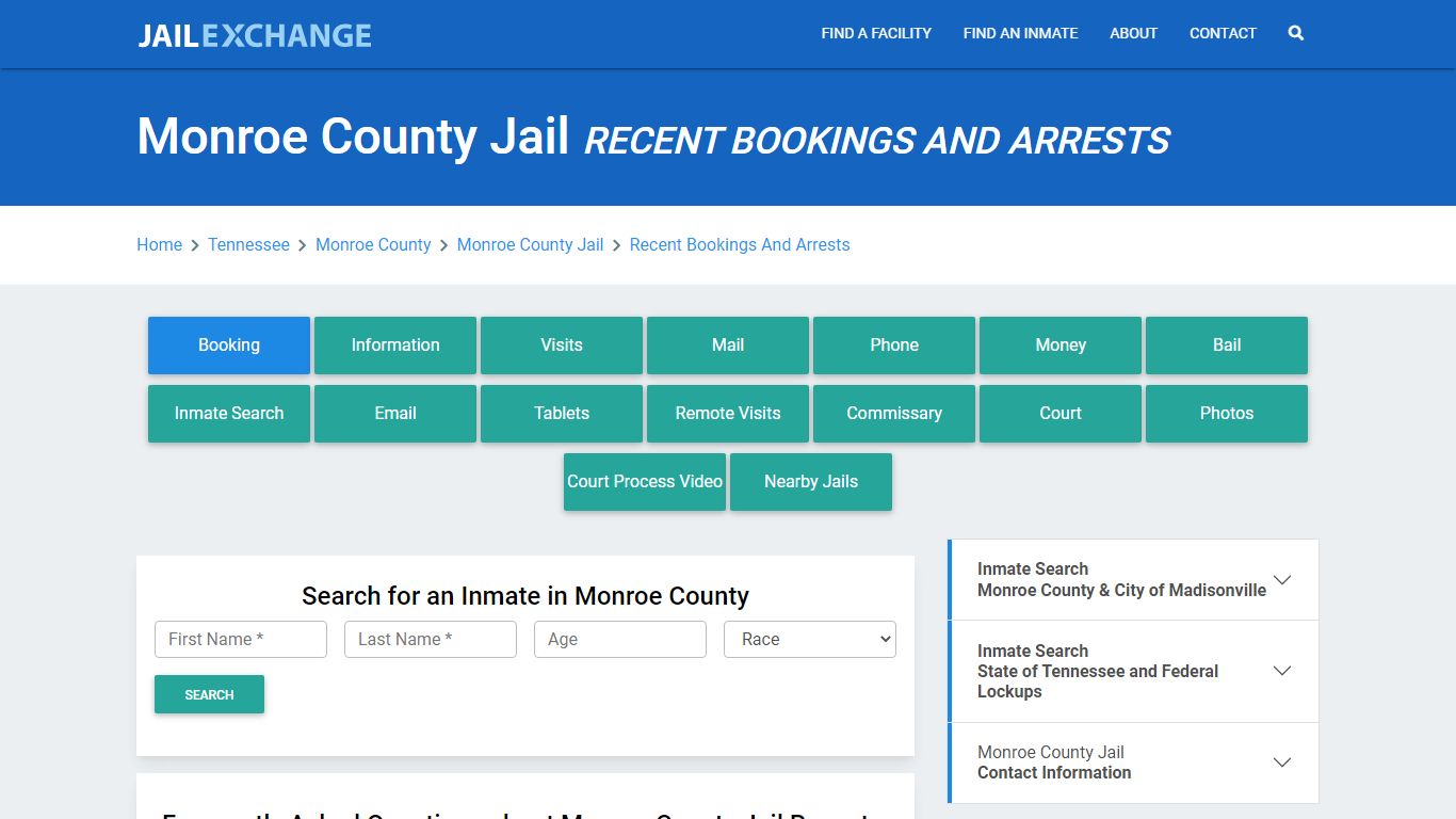 Monroe County Jail TN Recent Arrests and Bookings - Jail Exchange